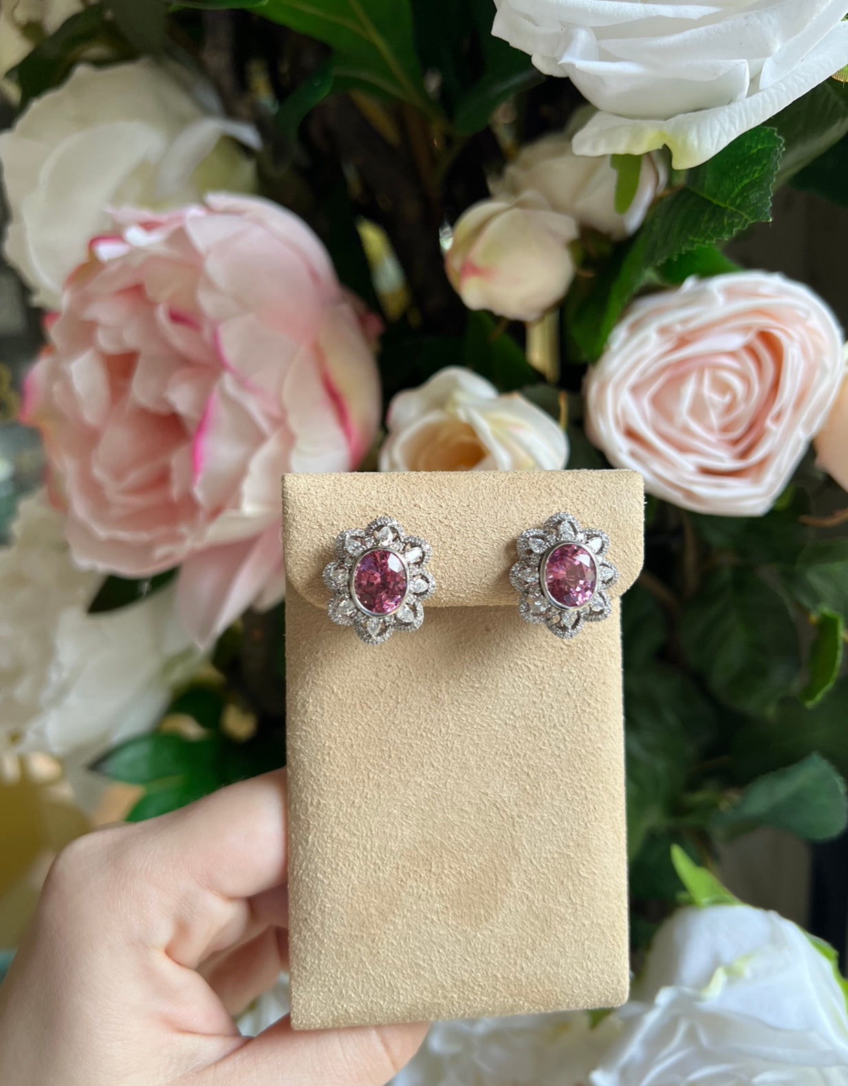 Rare Pink Spinel Earrings