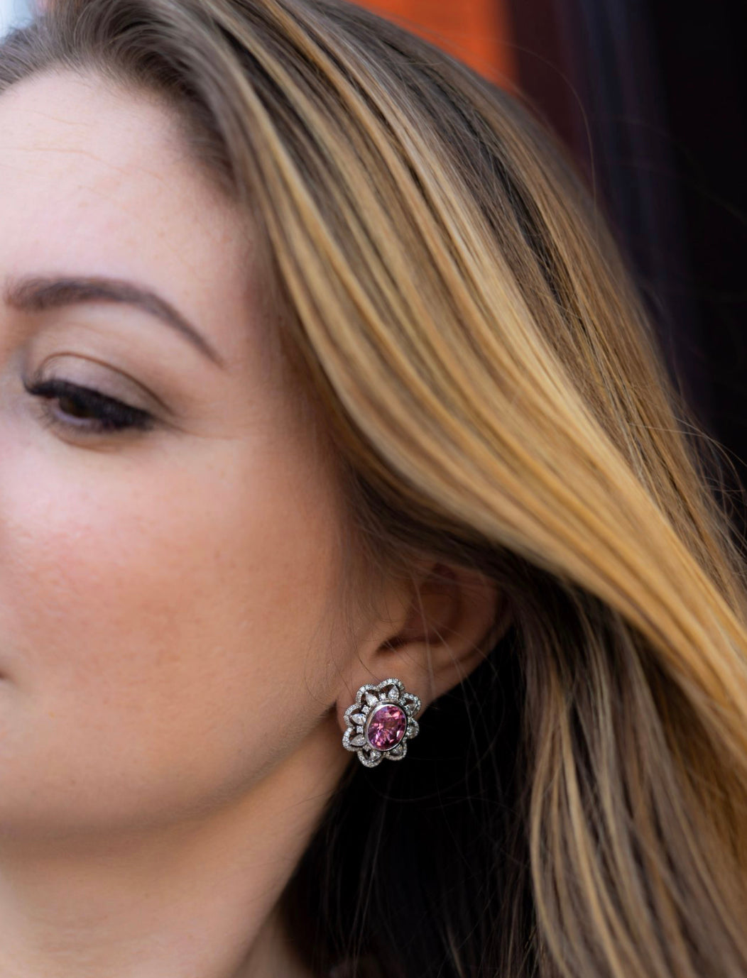Rare Pink Spinel Earrings