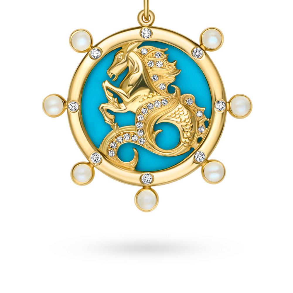 Horsea ™ - Under the Sea Turquoise Pendant