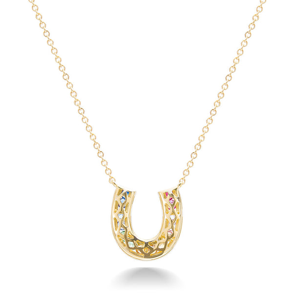 Confetti Horseshoe Necklace - Yellow Gold