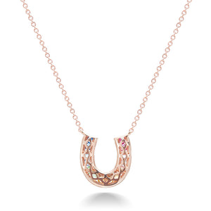 Unicorn Horseshoe Necklace - Rose Gold