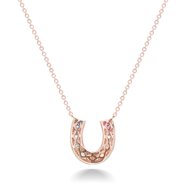 Unicorn Horseshoe Necklace - Rose Gold