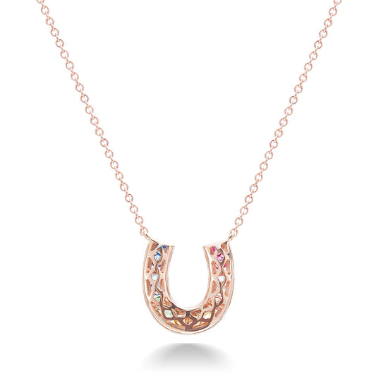 Unicorn Horseshoe Necklace - Rose Gold