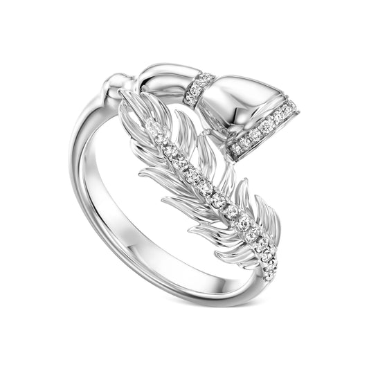Fearless Feathers White Gold and Diamonds Ring
