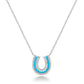 Lucky Horseshoe Necklace in Blue Enamel and Diamonds