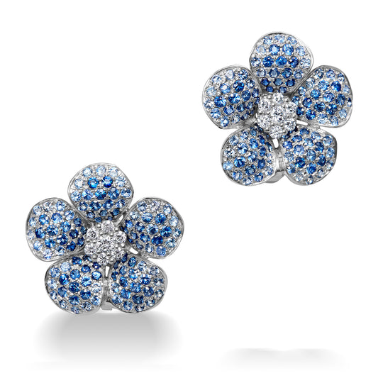 Leilani Blue Sapphire and Diamond Earrings by Karina Brez