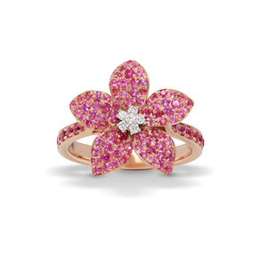 Zahara Pink Sapphire and Diamond Ring by Karina Brez