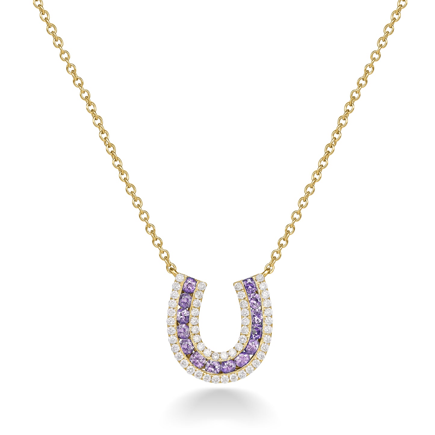 Amethyst and Diamond Horseshoe Necklace