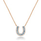 Aquamarine and Diamond Horseshoe Necklace