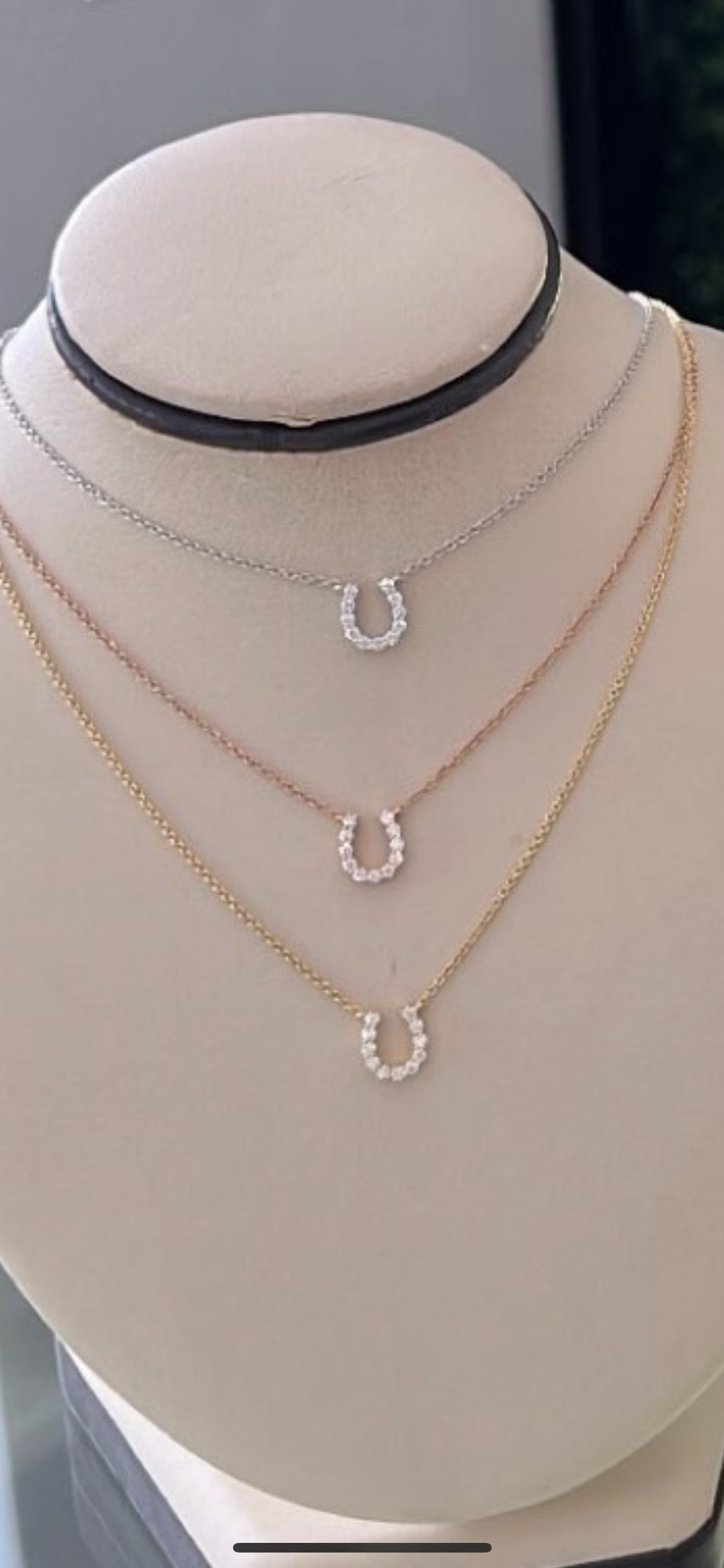 Mini Diamond Horseshoe Necklace