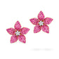 Zahara Ruby and Diamond Flower Earrings