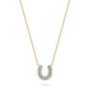 Topaz and Diamond Lucky Horseshoe Necklace