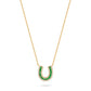Lucky Horseshoe Necklace with Emeralds and Diamonds
