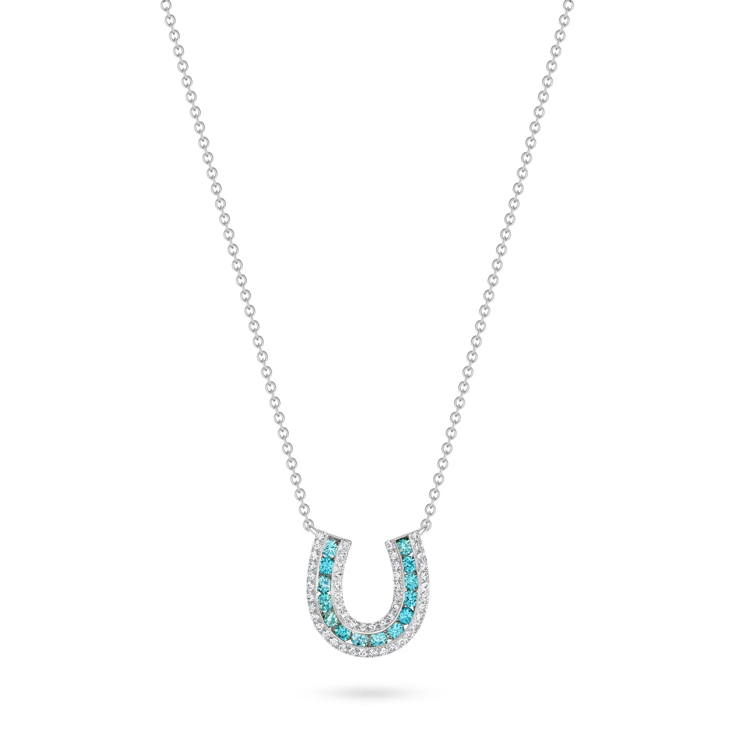 Topaz and Diamond Lucky Horseshoe Necklace