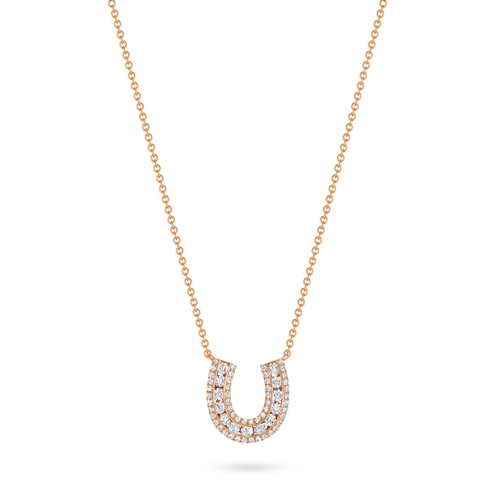 Lucky Horseshoe Necklace with Diamonds