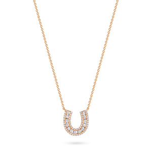 Lucky Horseshoe Necklace with Diamonds