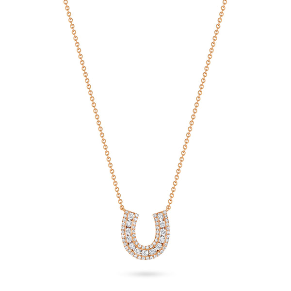 Lucky Horseshoe Necklace with Diamonds