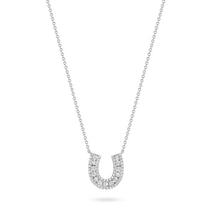 Lucky Horseshoe Necklace with Diamonds