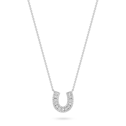 Lucky Horseshoe Necklace with Diamonds