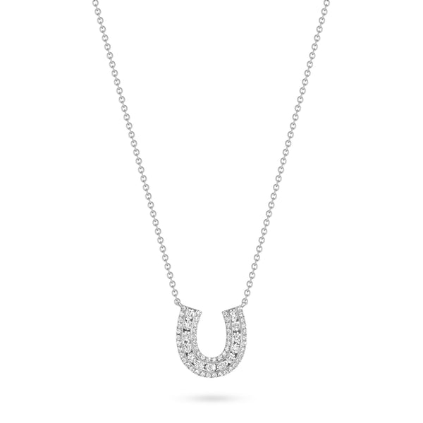 Lucky Horseshoe Necklace with Diamonds