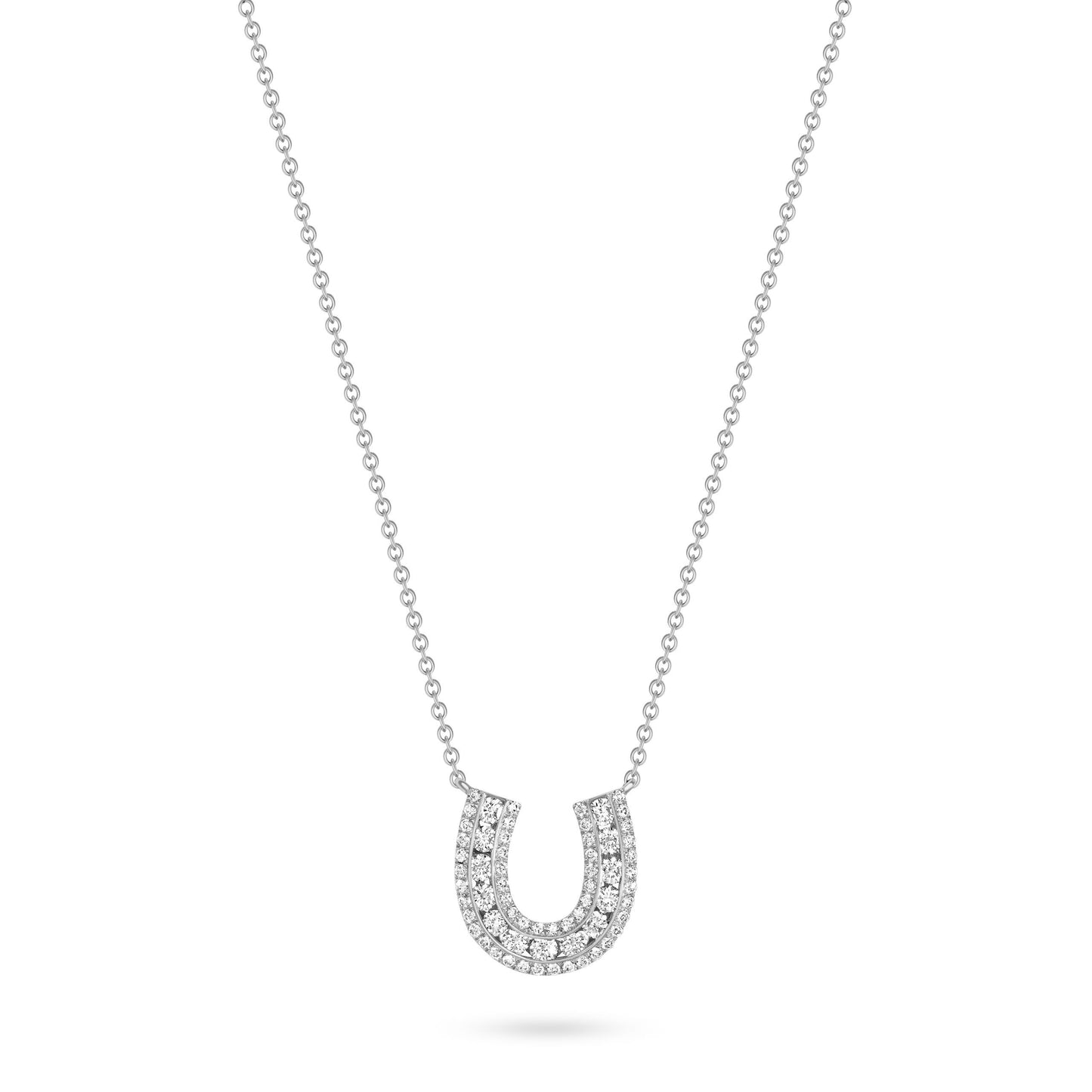 Lucky Horseshoe Necklace with Diamonds