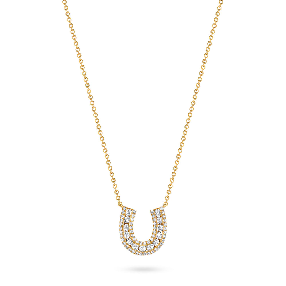 Lucky Horseshoe Necklace with Diamonds