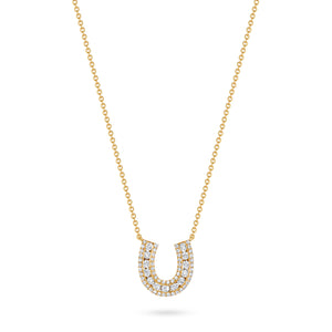 Lucky Horseshoe Necklace with Diamonds