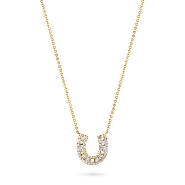 Lucky Horseshoe Necklace with Diamonds