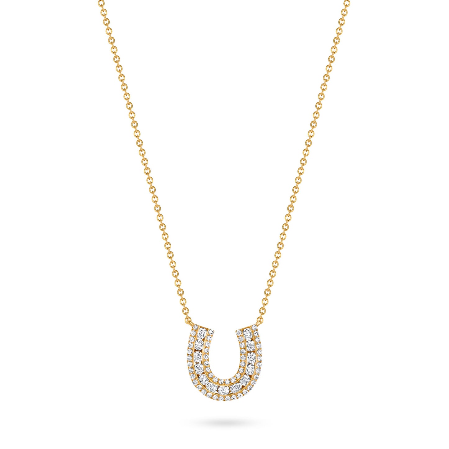 Lucky Horseshoe Necklace with Diamonds